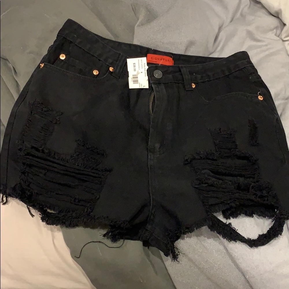 Black High Waisted Jean Shorts